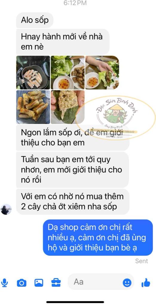 khách hàng review chả ram tôm đất đặc sản quy nhơn ông bảy